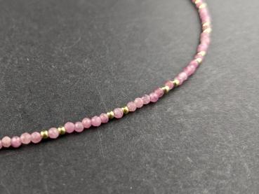 Turmalin, rosa Halskette (46 cm)